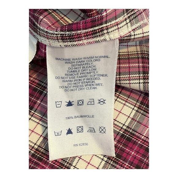 Lands' End Women's Plaid Button-Up Shirt Size 8 Multicolor Long Sleeve‎ No Iron - Picture 7 of 7